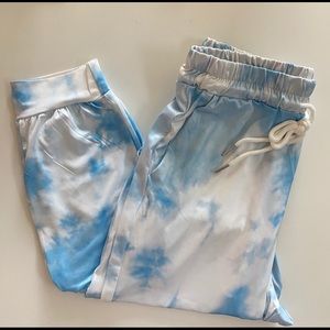 Blue Tie-Dye Pajama Set